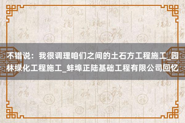 不错说:我很调理咱们之间的土石方工程施工_园林绿化工程施工_蚌埠正陆基础工程有限公司回忆